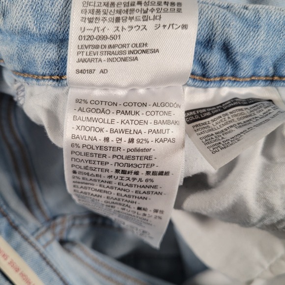 Levis 721 Cut Offs Womens (Size 27 Label) 721 High Rise Shorts Skinny 5 Pocket - Picture 4 of 5